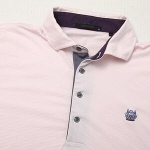 Greyson Polo Shirt Mens Medium Pink Stripe Golf Performance Sommerset Hills CC